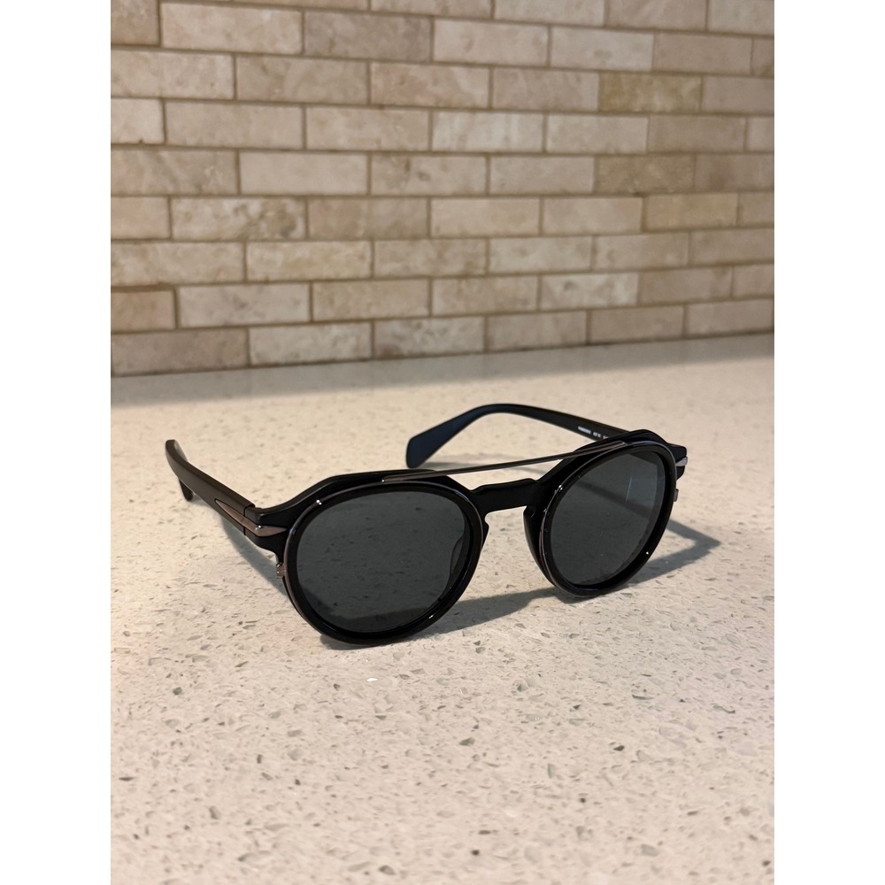 Rag & Bone RNB6006/S Black Round Double Bridge Sunglasses unisex Designer